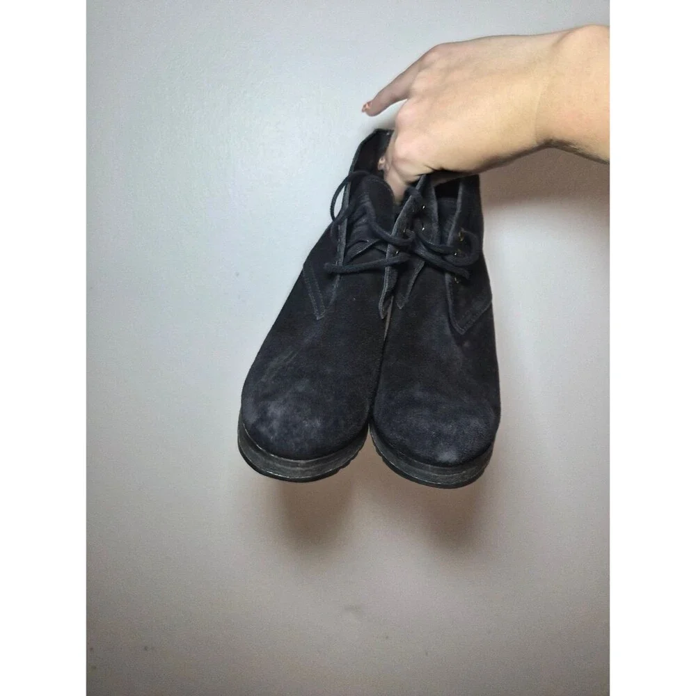 Prada Suede Ankle Booties Lace Up 39 Size 9 Round Toe